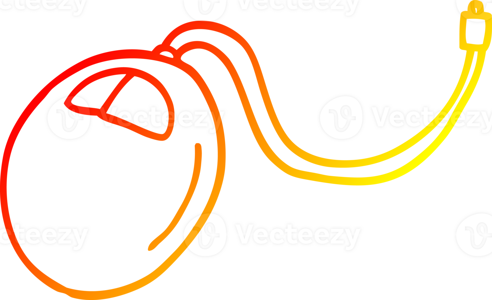 warm gradient line drawing cartoon old computer mouse png
