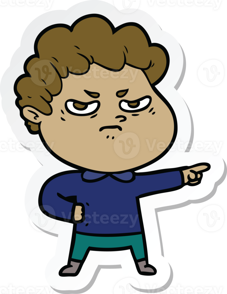 sticker of a cartoon angry man png