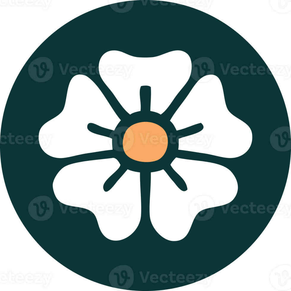 iconic tattoo style image of a flower png
