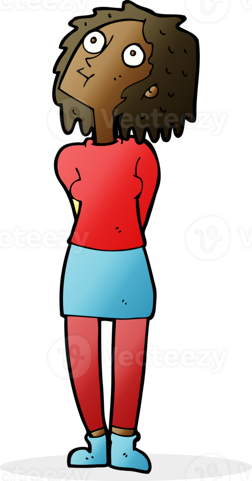 cartoon curious woman png