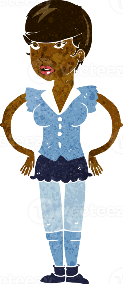 cartoon woman with hands on hips png