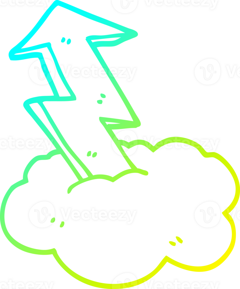 cold gradient line drawing of a cartoon growth arrow png