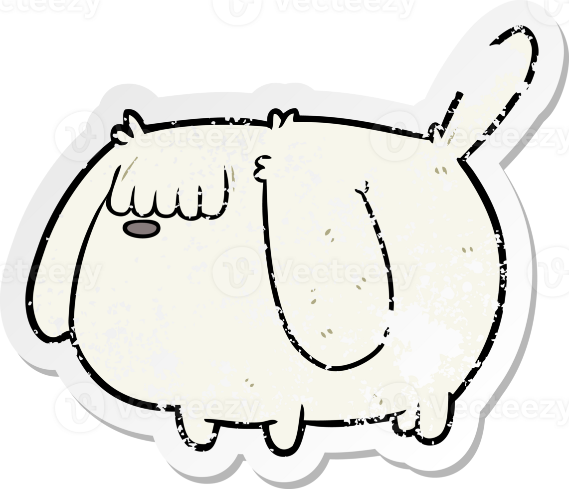 distressed sticker of a funny cartoon dog png