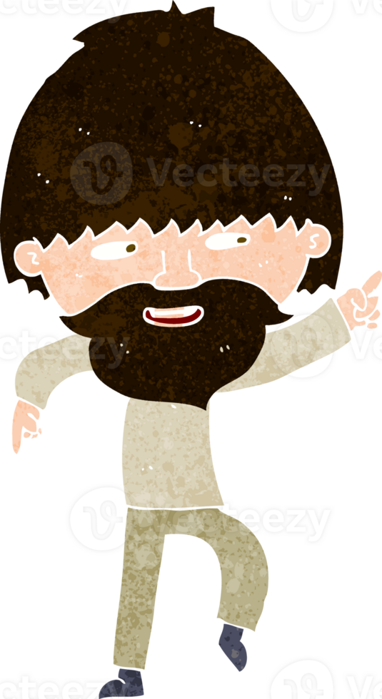 cartoon bearded man pointing and laughing png