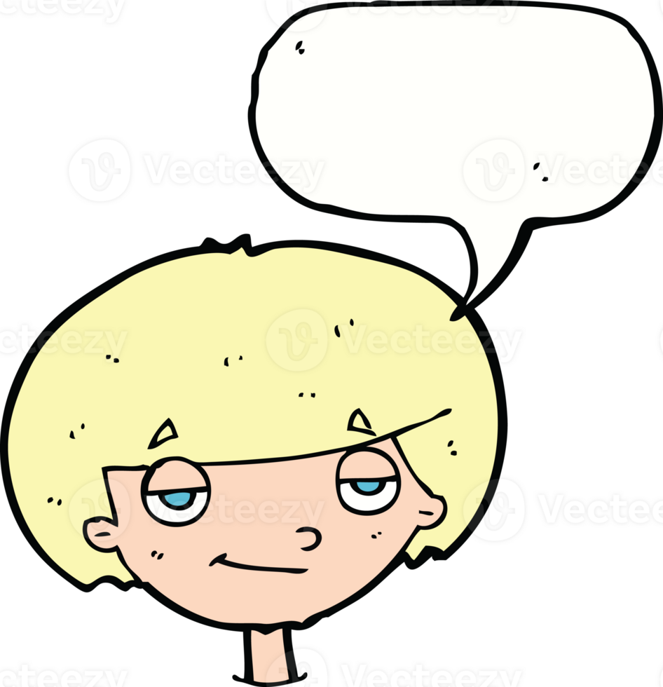 cartoon smug looking boy with speech bubble png