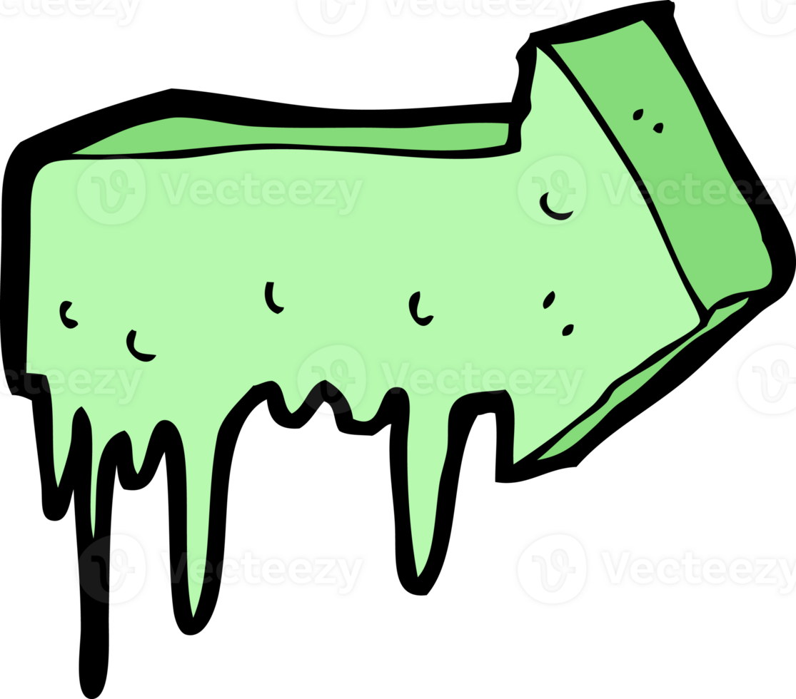 cartoon slimy pointing arrow png