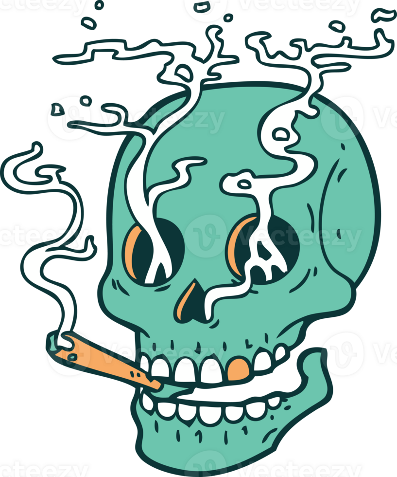 iconic tattoo style image of a skull png