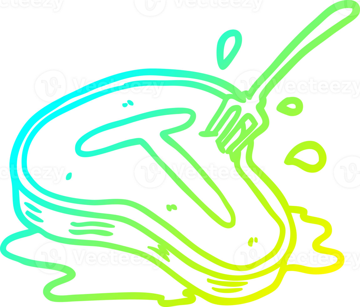 cold gradient line drawing of a cooked steak and fork png