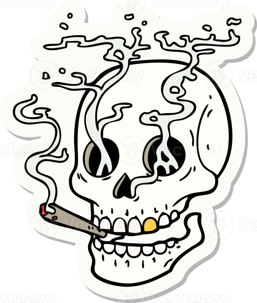 sticker of tattoo in traditional style of a skull png