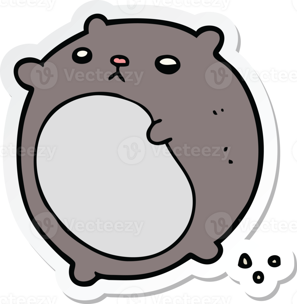 sticker of a cartoon bear png