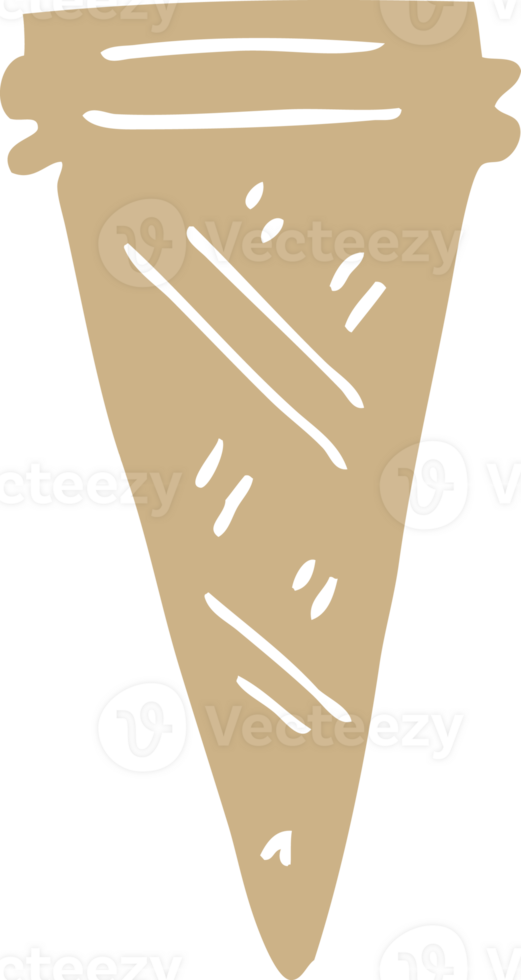 flat color style cartoon ice cream cone png