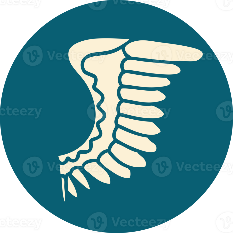 iconic tattoo style image of a wing png