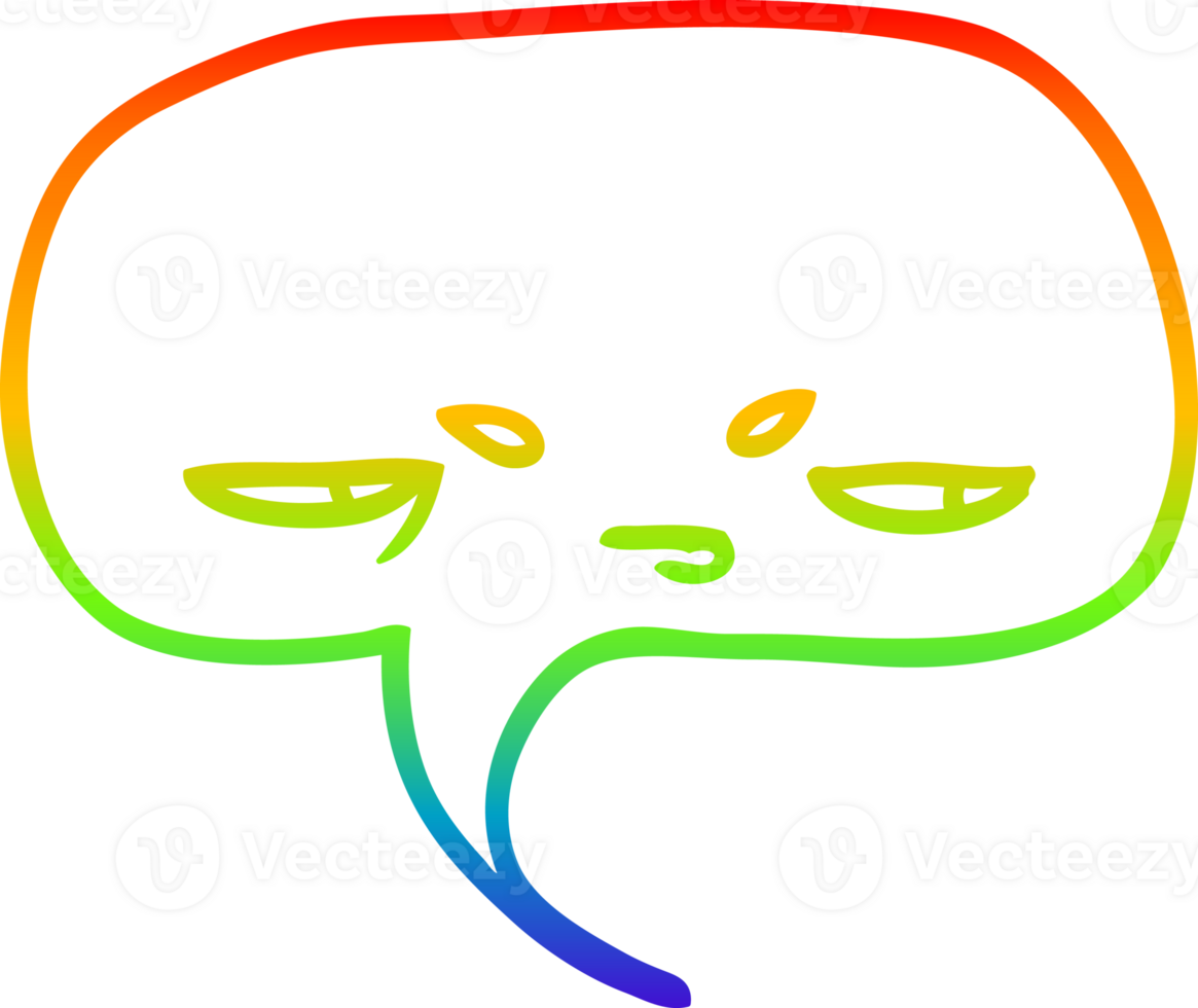 arco Iris gradiente linha desenhando do uma desenho animado discurso bolha com face png