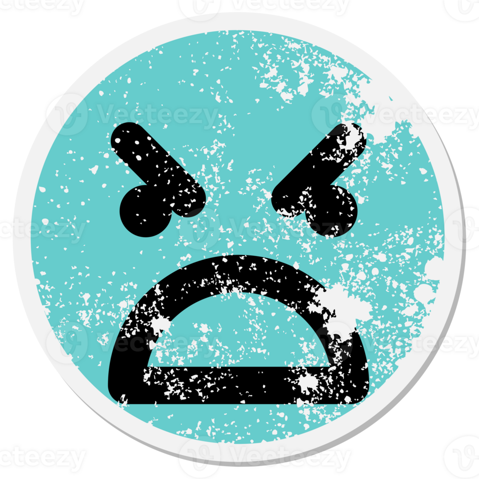 simple angry boss face circle png