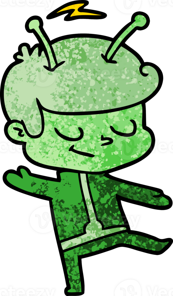 friendly cartoon spaceman dancing png