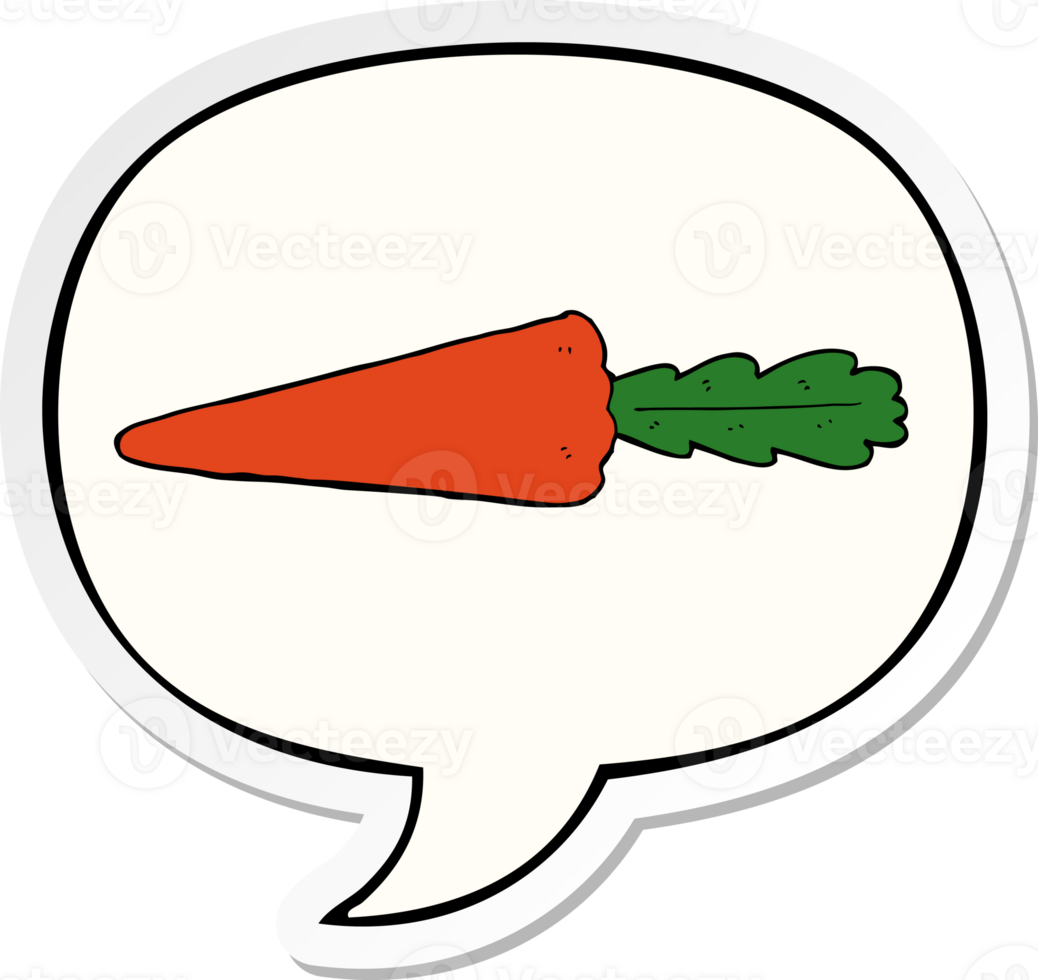 cartoon carrot with speech bubble sticker png
