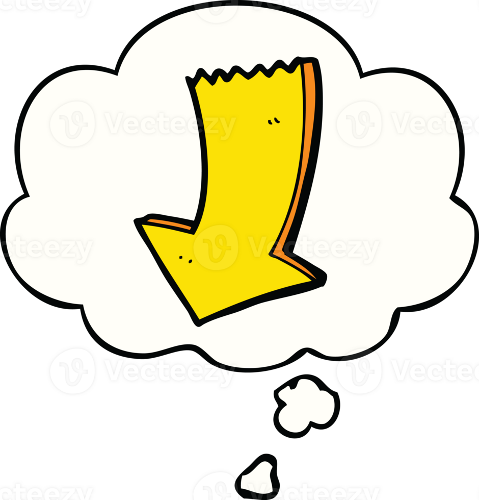 cartoon pointing arrow with thought bubble png