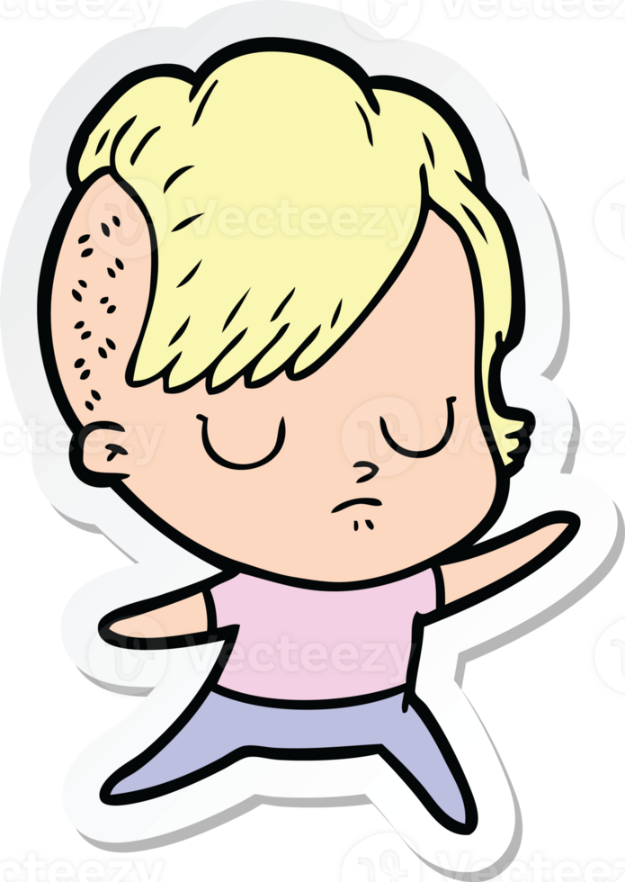 sticker of a cartoon woman png