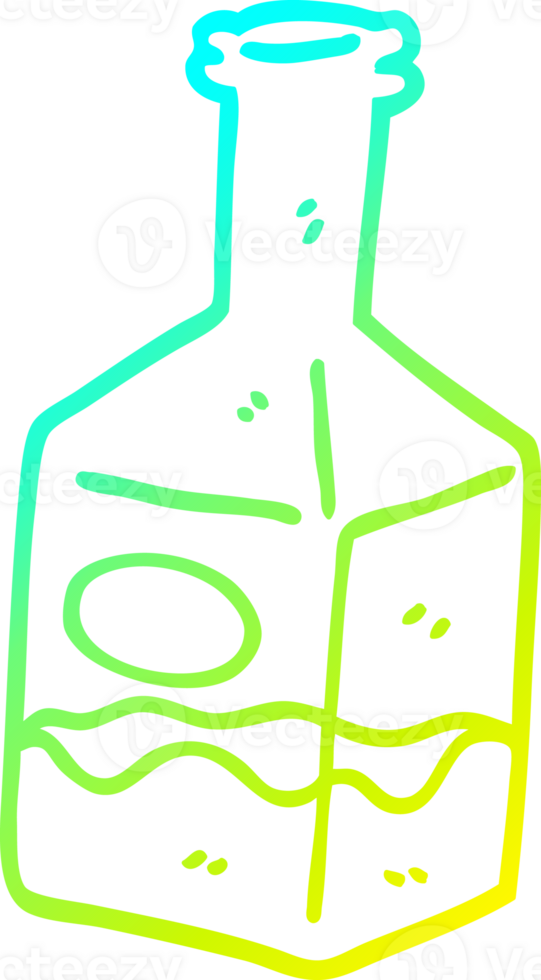 cold gradient line drawing of a cartoon drink in decanter png
