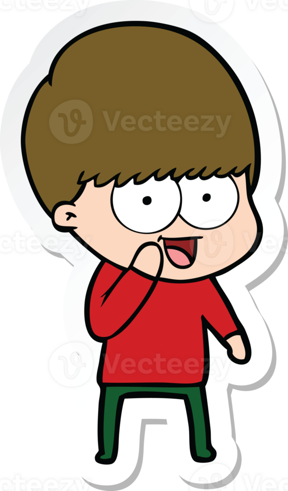 sticker of a happy cartoon boy png