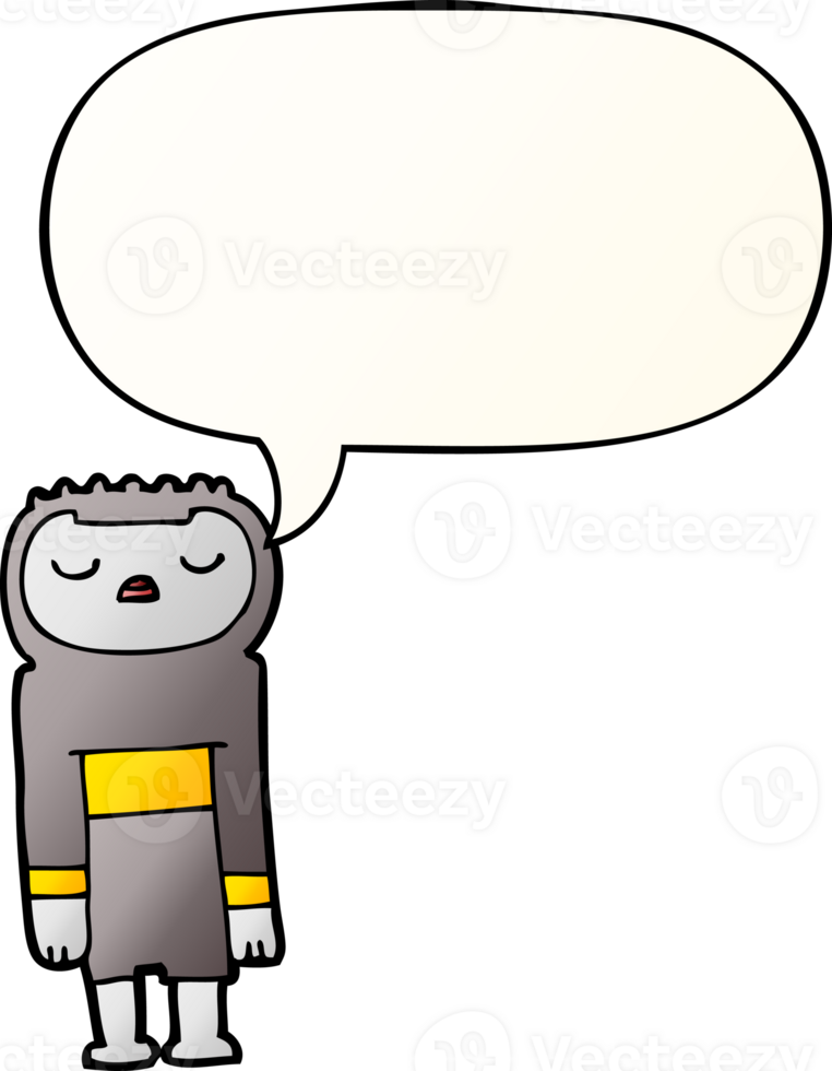 cartoon robot with speech bubble in smooth gradient style png