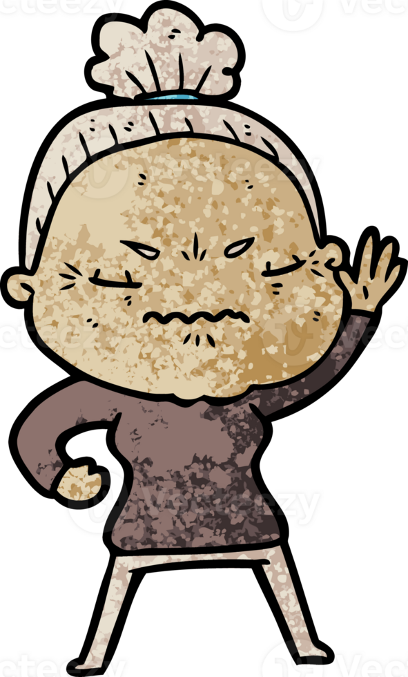 cartoon annoyed old lady png