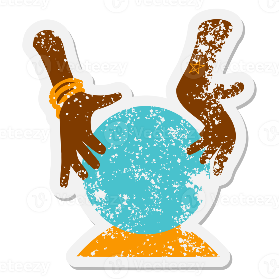 crystal ball reading grunge sticker png
