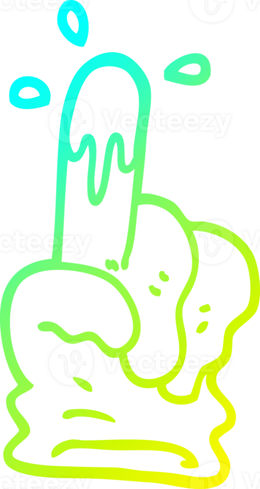 cold gradient line drawing of a cartoon rubber glove png