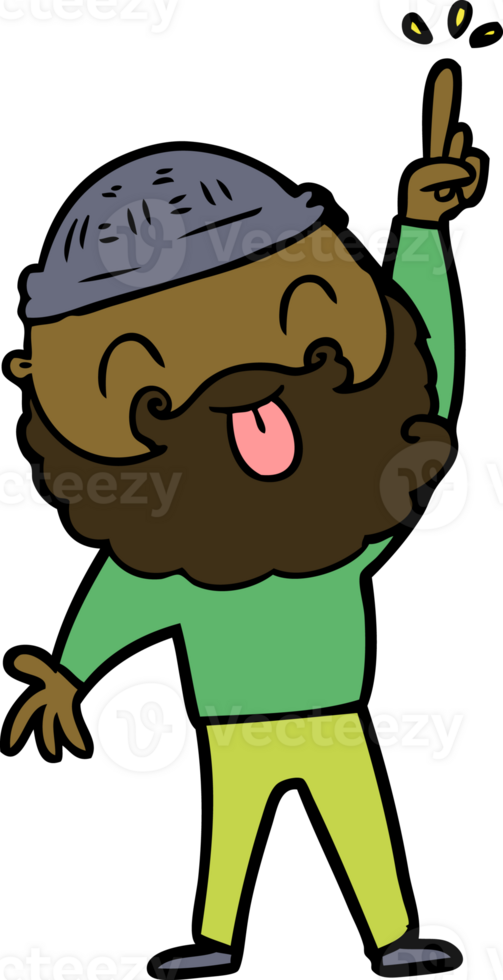 man with beard sticking out tongue png