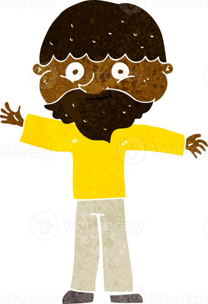 cartoon happy man with beard png