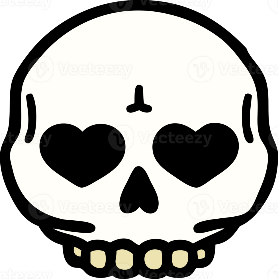 tattoo in traditional style of a skull png