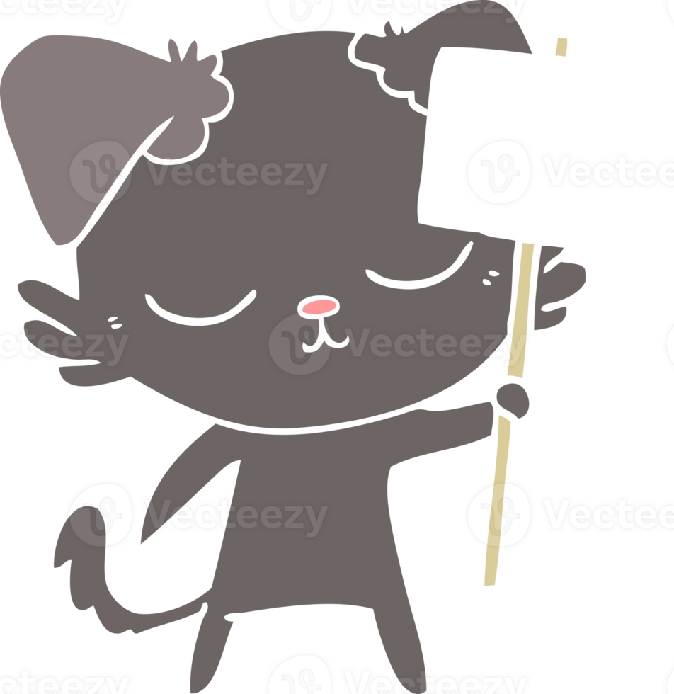 cute flat color style cartoon dog with placard png