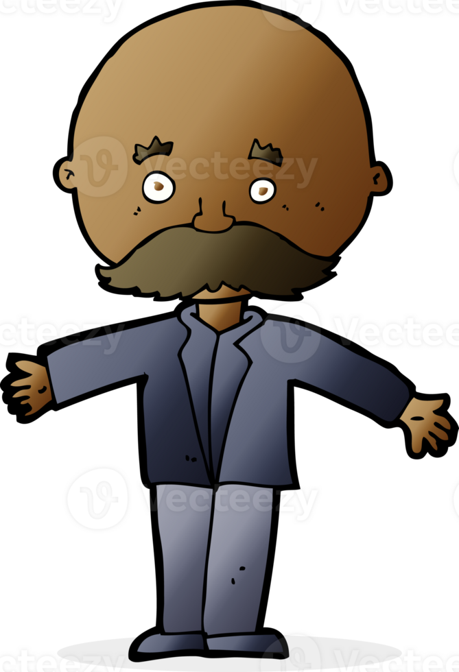 cartoon bald man with open arms png
