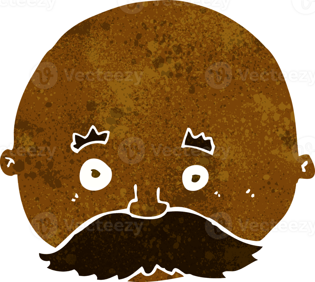 cartoon bald man with mustache png