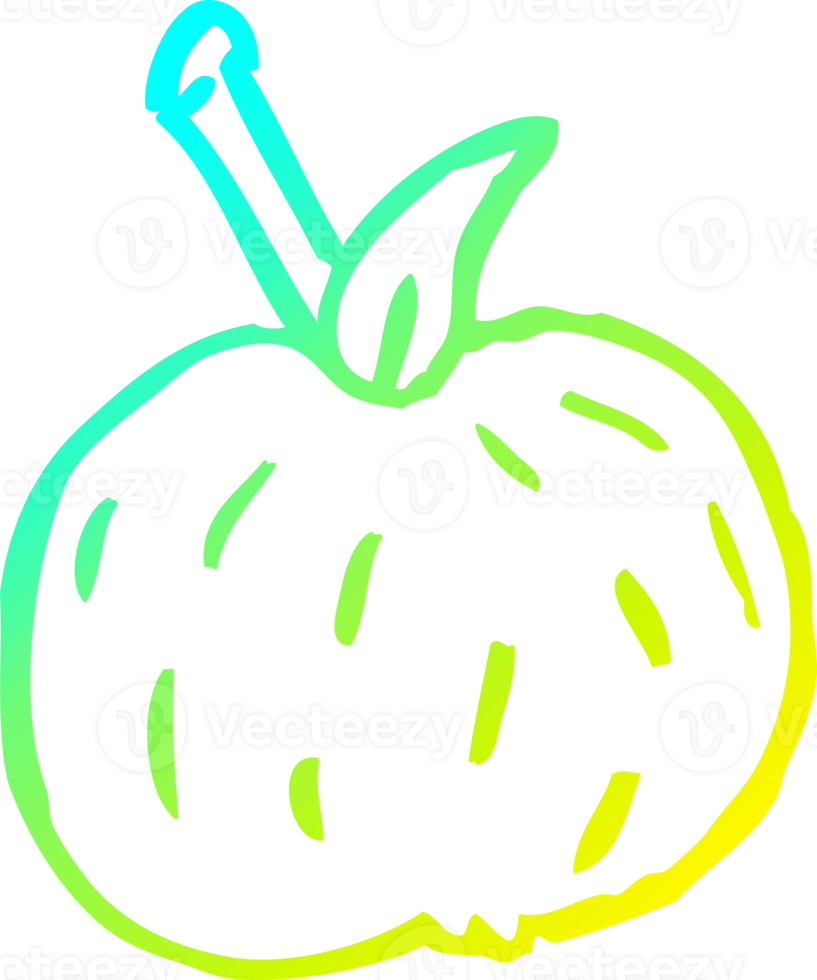 cold gradient line drawing of a cartoon tomato png