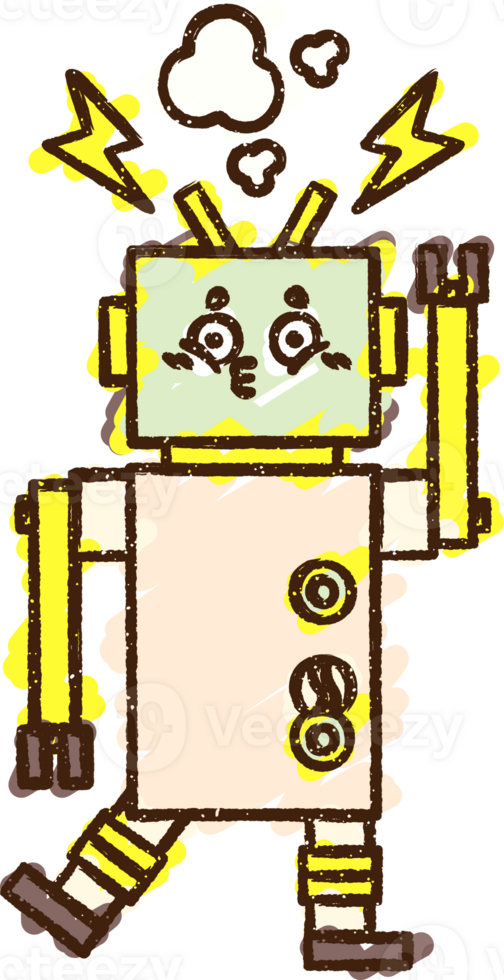 Crazy Robot Chalk Drawing png