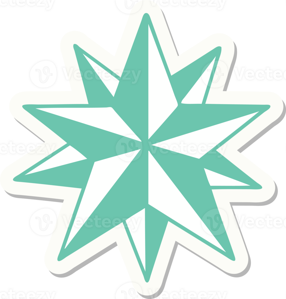 sticker of tattoo in traditional style of a star png