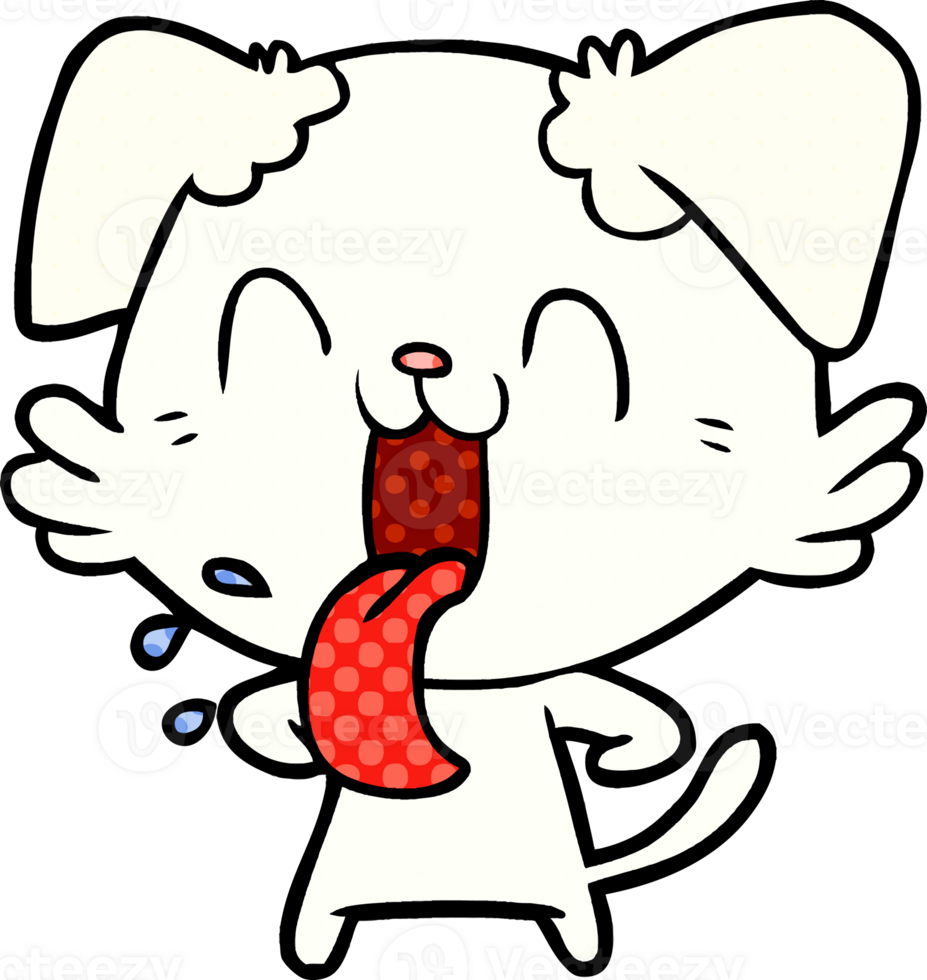 cartoon panting dog png