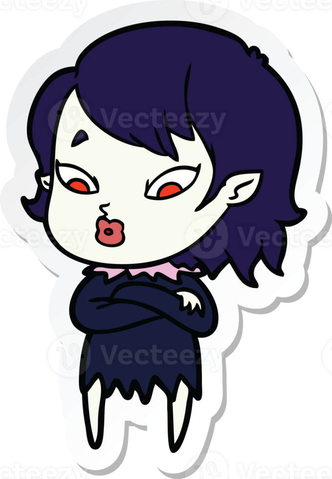 sticker of a cute cartoon vampire girl png