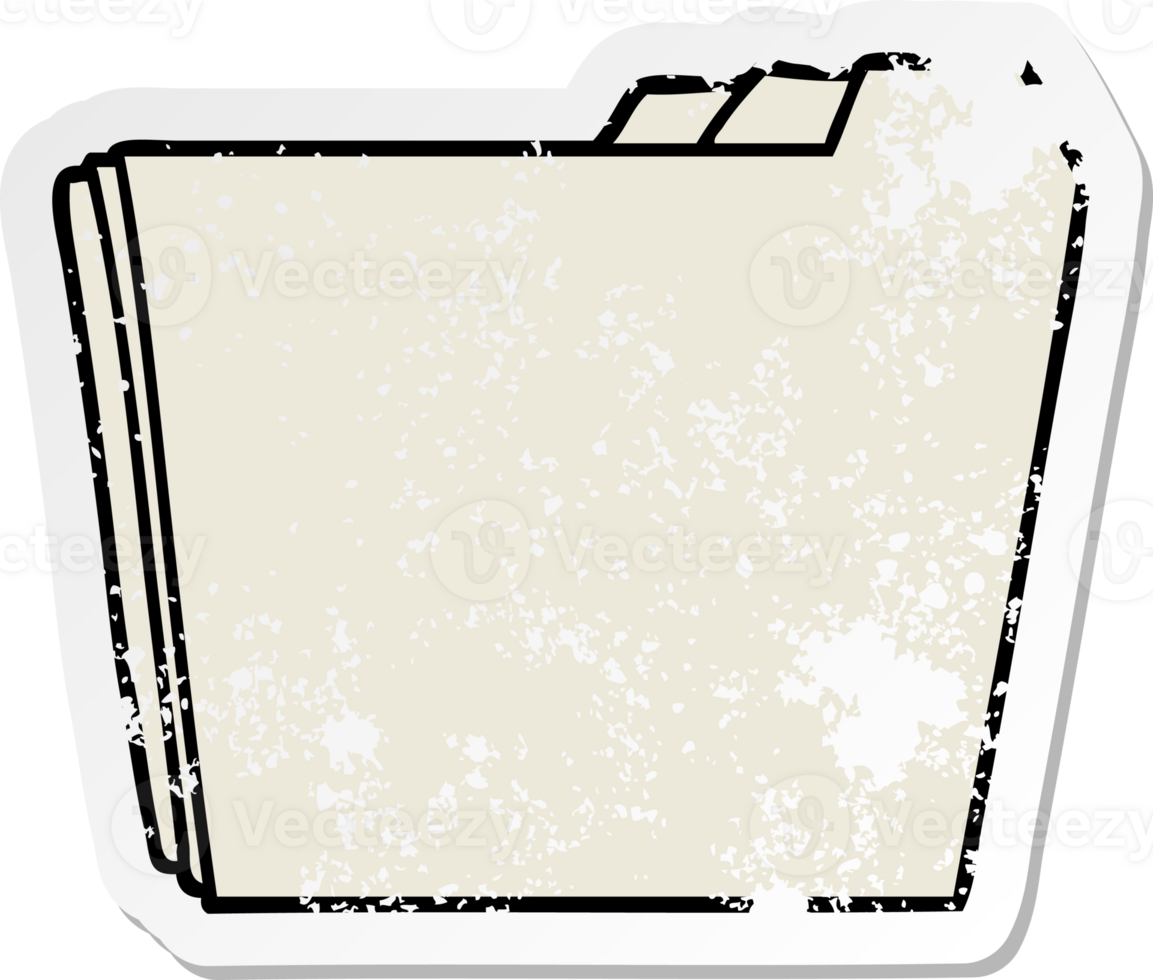 distressed sticker of a cartoon business folders png