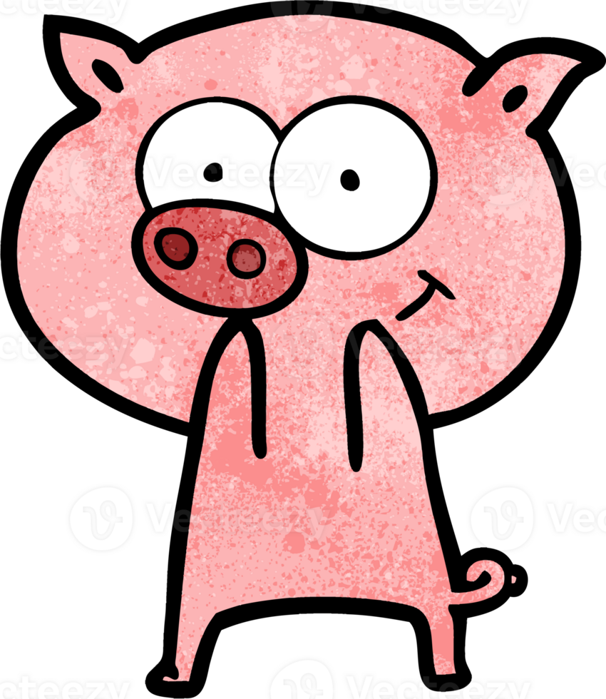 cheerful pig cartoon png