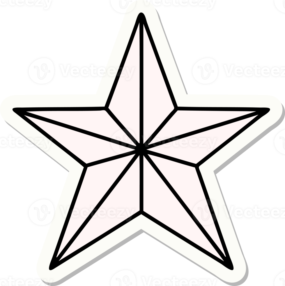 sticker of tattoo in traditional style of a star png