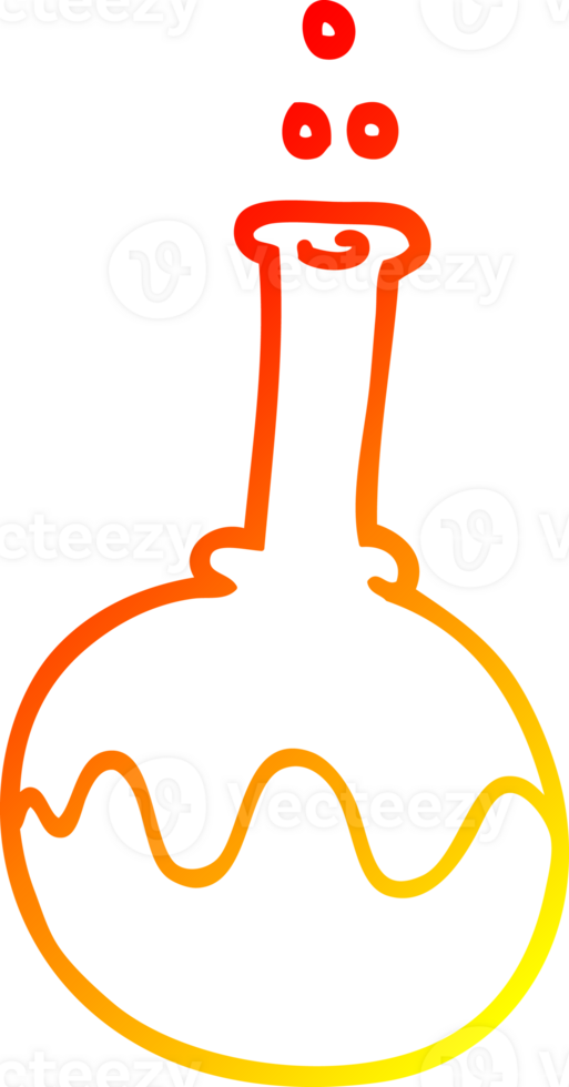 warm gradient line drawing of a cartoon science tube png