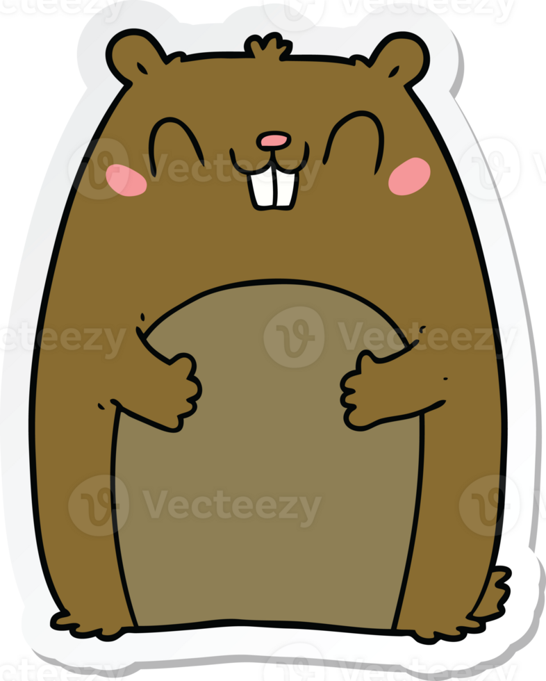 sticker of a cartoon happy gopher png