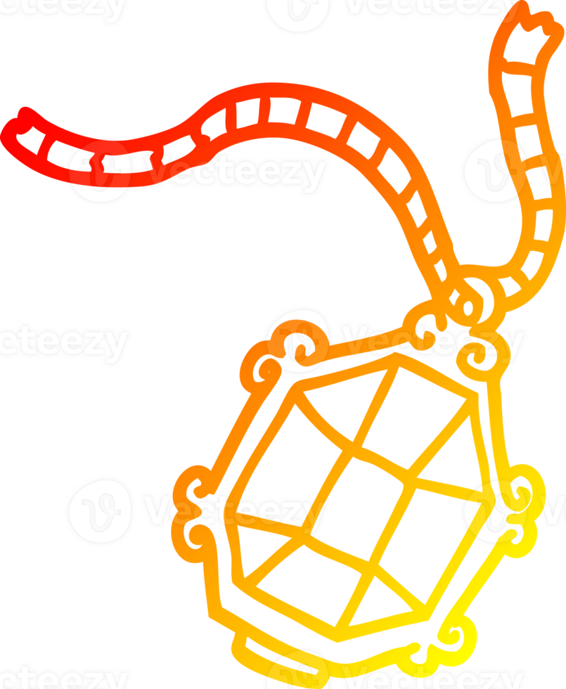 warm gradient line drawing of a cartoon ruby necklace png