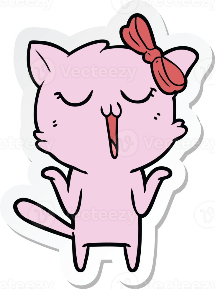 sticker of a cartoon cat png