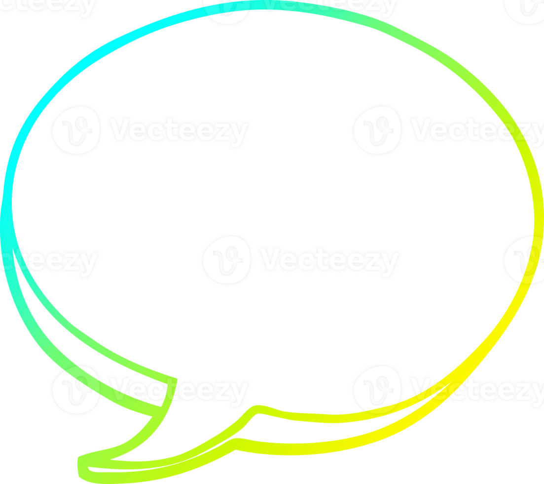 cold gradient line drawing of a cartoon expression bubble png