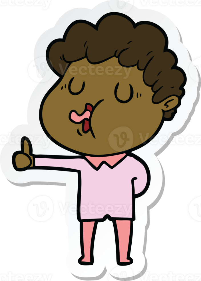 sticker of a cartoon man singing png