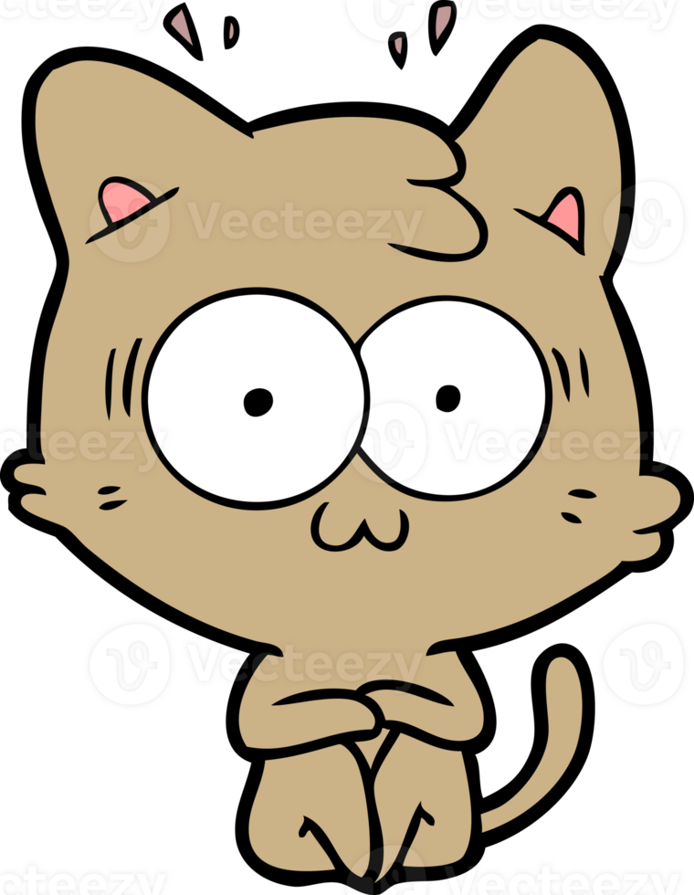 cartoon surprised cat png