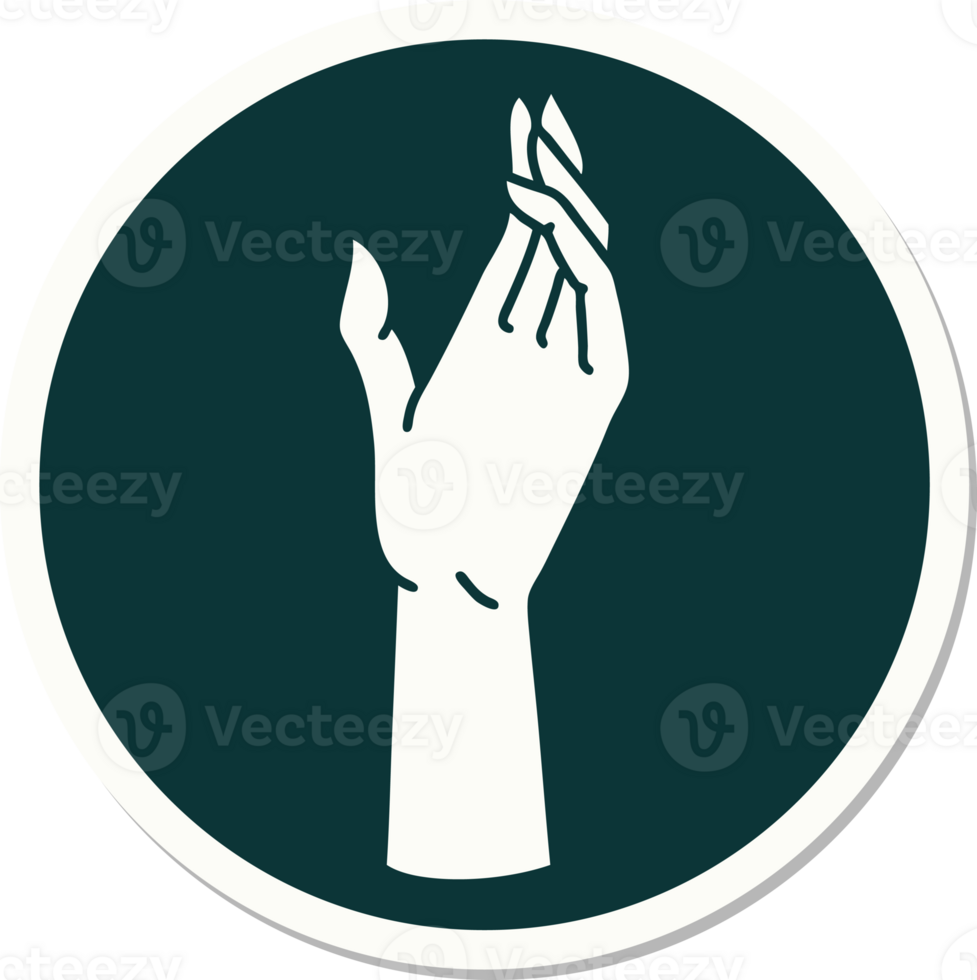 sticker of tattoo in traditional style of a hand png